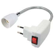 Вилка-патрон Ecola Е14 гибкий белый