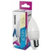 Лампа Космос LED 6,5Вт Е27 свеча теплый свет