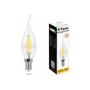 Лампа  LB-167 FERON 7W  Е14  3000K свеча филамент