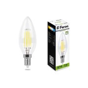 Лампа LB-166 FERON 7W Е14 4000K свеча филамент