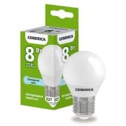 Лампа LED 8вт 6500к Е27 GENERICA G45 230В
