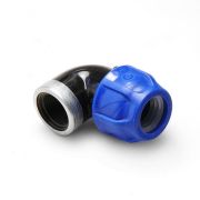 Отвод ПНД ВР 25х1/2(гайка) с оцинкованным кольцом POELSAN