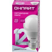 Лампа ОНЛАЙТ 12Вт Е27 шар 6500К G45