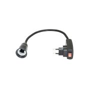 Переходник вилка-патрон E27 гибкий черный Ecola