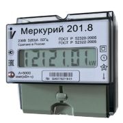 Счетчик Меркурий 201.8 5-8А 230В кл.т 1,0 (имп вых;ЖКИ;DIN)