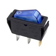 Выключатель клавишный 250В 15А (3с) ON-OFF синий с подсветкой REXANT 36-2211