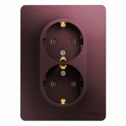 Розетка 2 м СП Glossa 16A с зазем. баклажан SchE