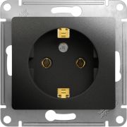 Розетка 1-м СП Glossa 16А IP20 с заземл. механизм антрацит SE GSL000743