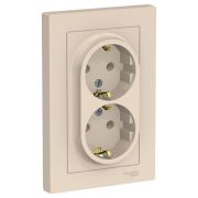 Розетка 2 м СП ATLAS 16A с/з в сборе беж . SchE