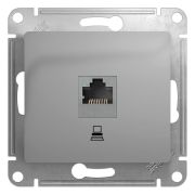 Механизм комп розетки 1-м Glossa СП R145 алюм. SchE