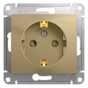 Механизм розетки 1-м Glossa СП 16A с/з титан шторки SchE