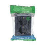 Розетка 2 м СП ATLAS 16A с/з грифель SchE