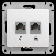 Розетка RJ11+RJ45 2 местная Glossa