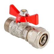 Кран 16х1/2 нар. шаровой VALTEC под обжим, рукоятка бабочка