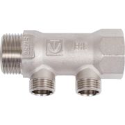 Коллектор VALTEC 1«*2 вых. 1/2» нар. с отсекающими вентилями