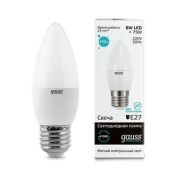 Лампа GAUSS LED 8Вт E27 свеча 4100K