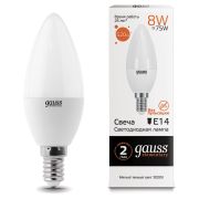 лампа GAUSS LED 8 Вт E14 свеча 2700K