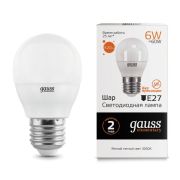 лампа GAUSS LED 6Bт Е27 шар 2700К