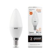 лампа GAUSS LED 6Bт E14 свеча 2700К