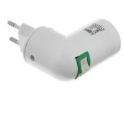 Переходник вилка-патрон E27 гибкий белый Ecola