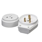 Разъем РШ-ВШ 32А 250В 2P+PE (ОУ) пластиковый бел. EKF PROxima AS-250-O-01