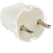 Вилка прямая 6А 250В без заземл. бел. EKF AVP6-10