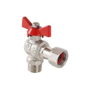 Кран шар с американкой угловой VIEIR 1/2'' бабочка вн./нар. никель (14/112) VER47