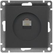 Розетка компьютерная 1-м СП Афина RJ45 кат.5E механизм графит Universal A0051-Gr