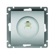 Розетка компьютерная 1-м СП Афина RJ45 кат.5E механизм серебр. Universal A0051-S