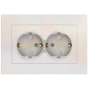 Розетка 2-м СП Афина 16А IP20 с заземл. в сборе жемчуж. Universal A0128-OBr