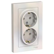 Розетка 2 м СП ATLAS 16A с/з в сборе жемчуг SchE