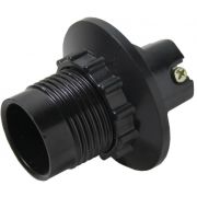 Патрон Е14 карболитовый с кольцом черный EKF