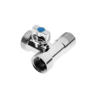 Кран 3-х проходной TIM 1/2х1/2х3/4 для стиральной машины