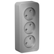 Розетка 3-м BLANCA ОП 16А б/з алюм. System electric BLNRA 000313