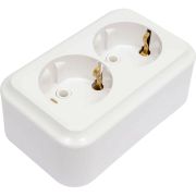 Розетка Bylectrica Пралеска 2-м ОУ с заземл. Пралеска белый РА16-261