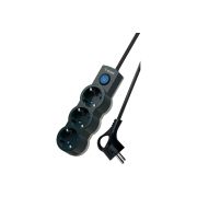 Удлинитель КОСМОС 10А 3х1,5 м чёрный с выкл.