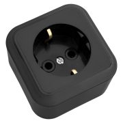 Bylectrica Пралеска роз. ОУ 1-м с заземл. черный РА16-254