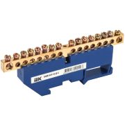 Шина N нулевая (6х9 мм) 16 на DIN-изол IEK