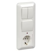 Блок эл. БКВР-0006Б 16А розетка + 1 кл. выкл. + 2 кл. выкл.