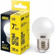 Лампа 7Вт G45 шар 4000K E27 230В IEK