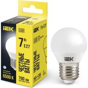 Лампа 7Вт G45 шар 6500K E27 230В IEK