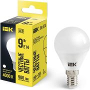 Лампа 9Вт G45 шар 6500K E14 230В IEK