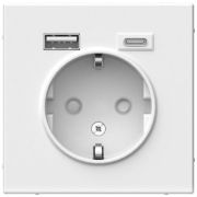 Розетка ArtGallery 16А с 2-мя зар. уст-ми USB A+C 5В/2.4А/3А 2х5В/1.5А мех. бел. SE GAL000132