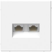 Розетка компьютерная 2-м ArtGallery 2хRJ45 кат.6A механизм бел. SE GAL000188