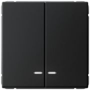 Выключатель 2-кл. ArtGallery (сх. 5а) 10AX с подсветкой механизм карбон SE GAL001053