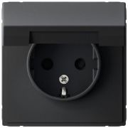 Розетка ArtGallery 16А IP20 с заземл. защ. шторки с крышкой механизм карбон SE GAL001046