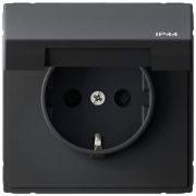 Розетка ArtGallery 16А IP44 с заземл. со шт. с кр. быстрозажим. клем. мех. карбон SE GAL441046S