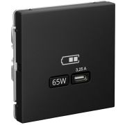 Розетка USB ArtGallery тип C 65Вт QC PD высокоскор. ЗУ механизм карбон SE GAL001027