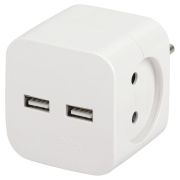 Разветвитель ЭРА 2 розетки+2USB