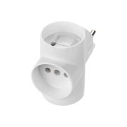 Тройник сетевой универ 16А белый